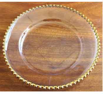 ASSIETTE TRANSPARENT CRISTAL D’OR