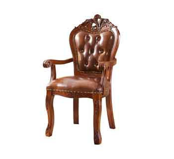 CHAISE MINISTRE MARRON AVEC TABLE BASSE