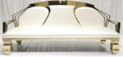 Canapé Matériau: Acier inoxydable doré + PU blanc Coussin