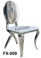 Chaise pour adulte Matériau: Acier inoxydable argenté + PU blanc Coussin